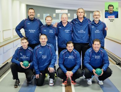 von links oben: Wolfgang Zinow, Dirk Uhlig, Jürgen Liss, Lutz Frömming, Olaf Richter, Thomas Prill von links unten: Nico Grundmann, Patrick Gulbin, Martin Würbach, Mannschaftskapitän Sascha Bräuer